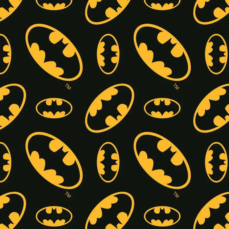 35" Remnant - Batman Logo - Cotton FLANNEL Fabric