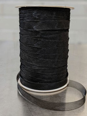 Flat Horsehair Polyester Crinoline - Black - 16mm