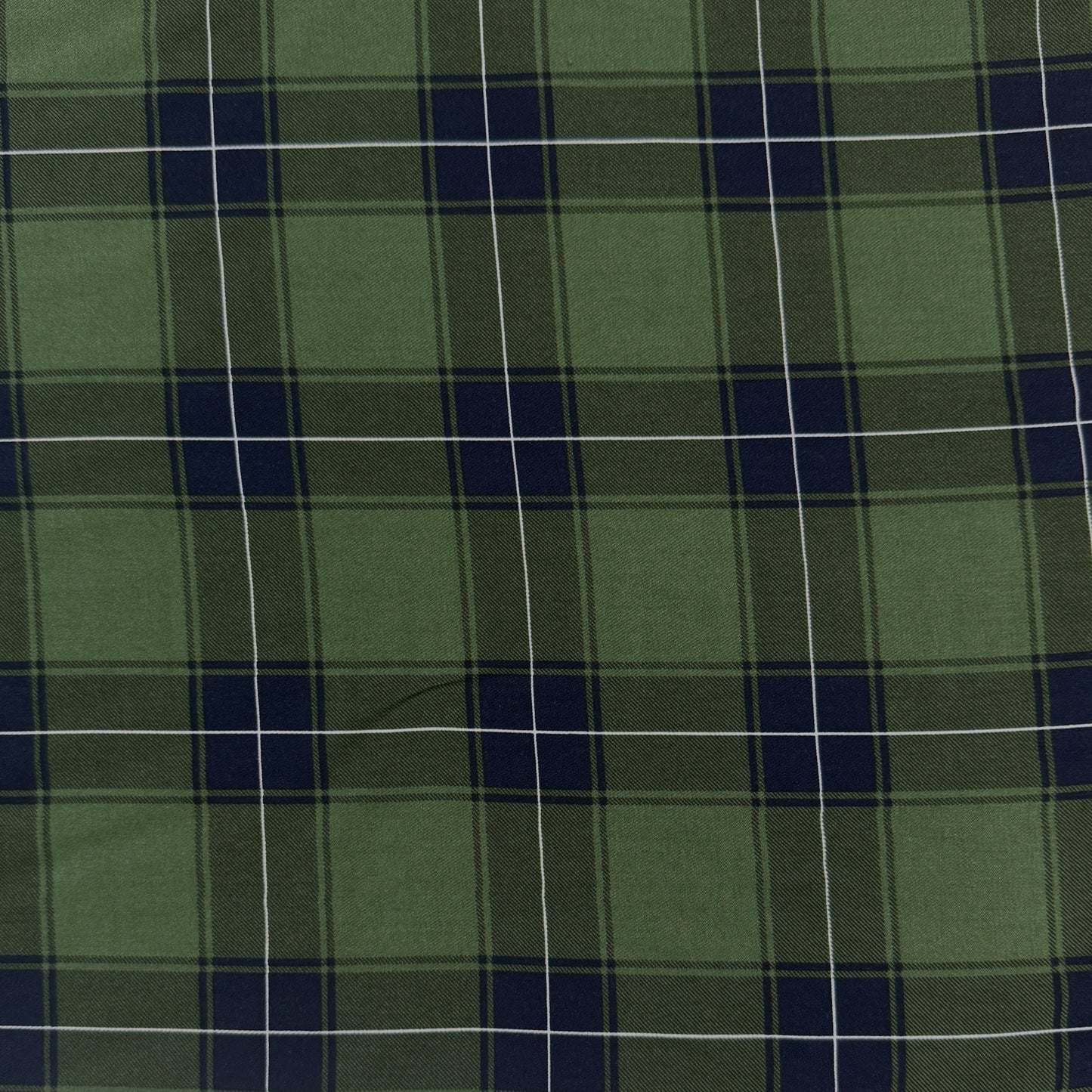 Rayon Twill - Green & Blue Plaid