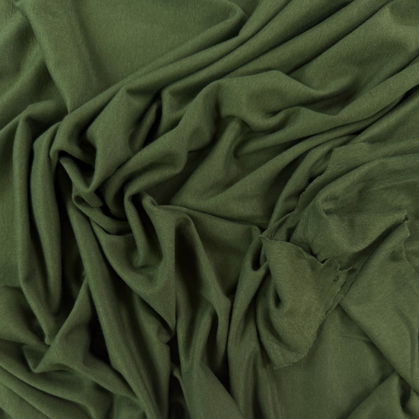 Bamboo Cotton 1x1 Rib Knit - Moss