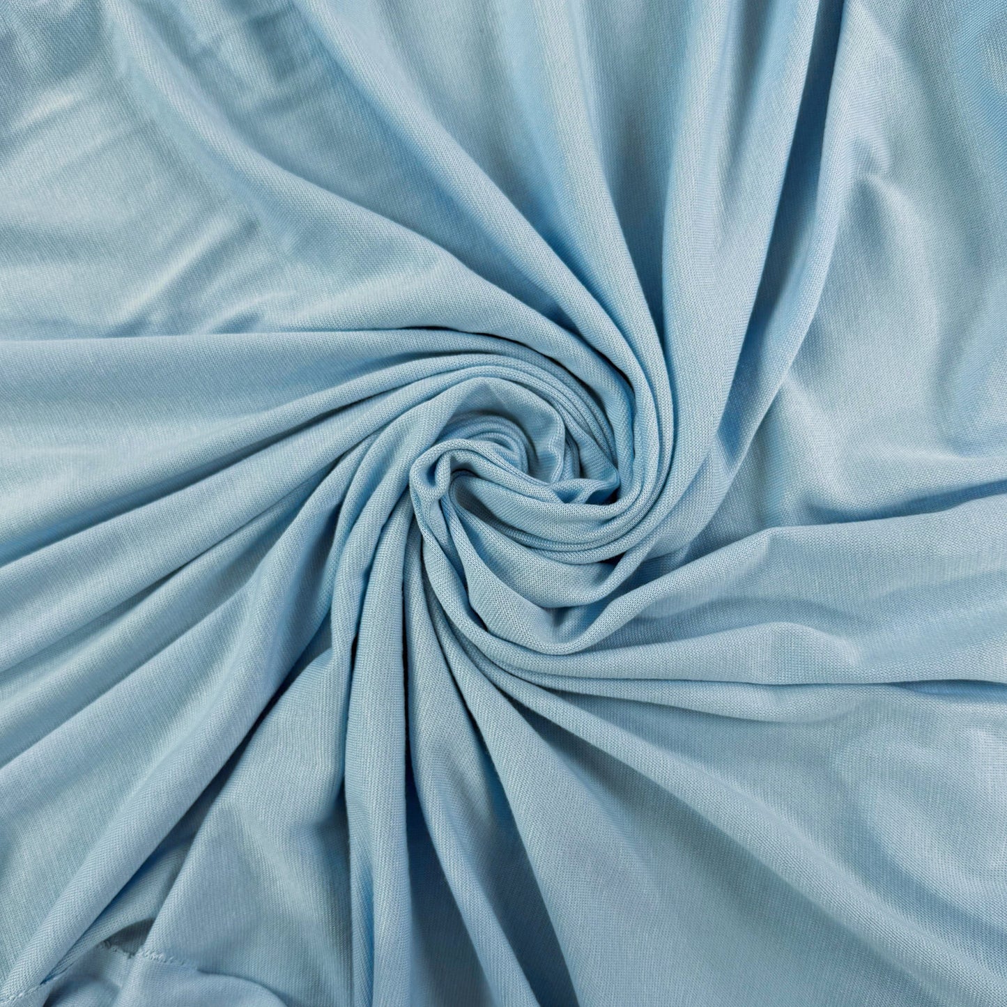 Bamboo Cotton 1x1 Rib Knit - Powder Blue