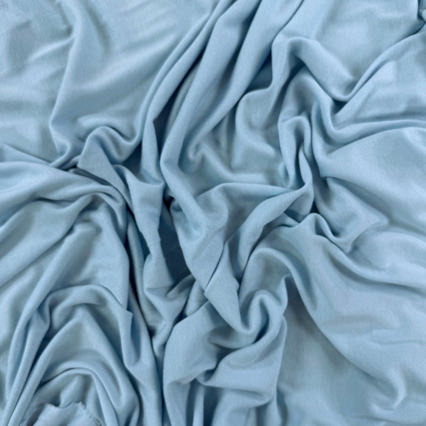 Bamboo Cotton 1x1 Rib Knit - Powder Blue