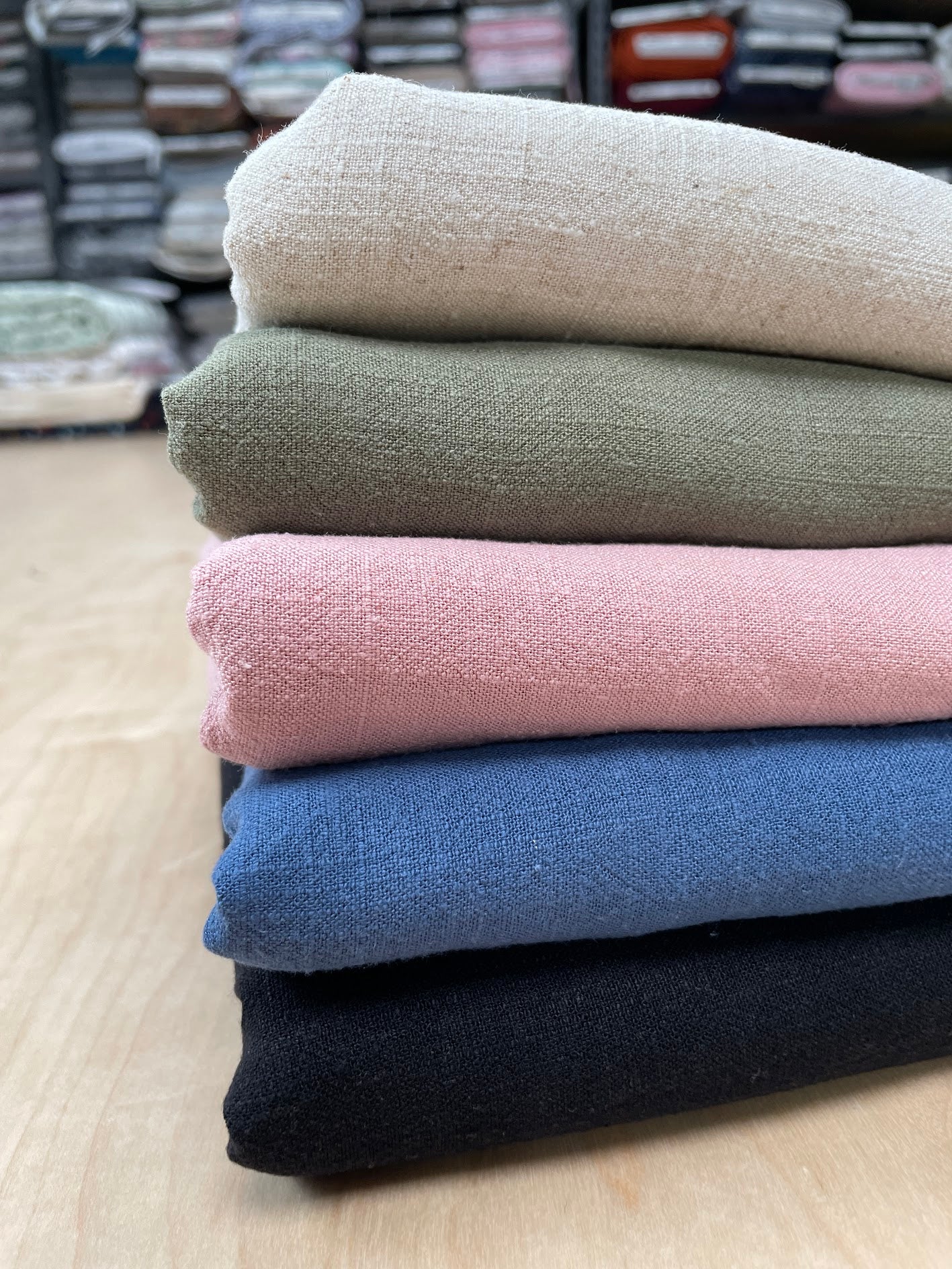 Silky Linen Viscose Noil - Dark Denim
