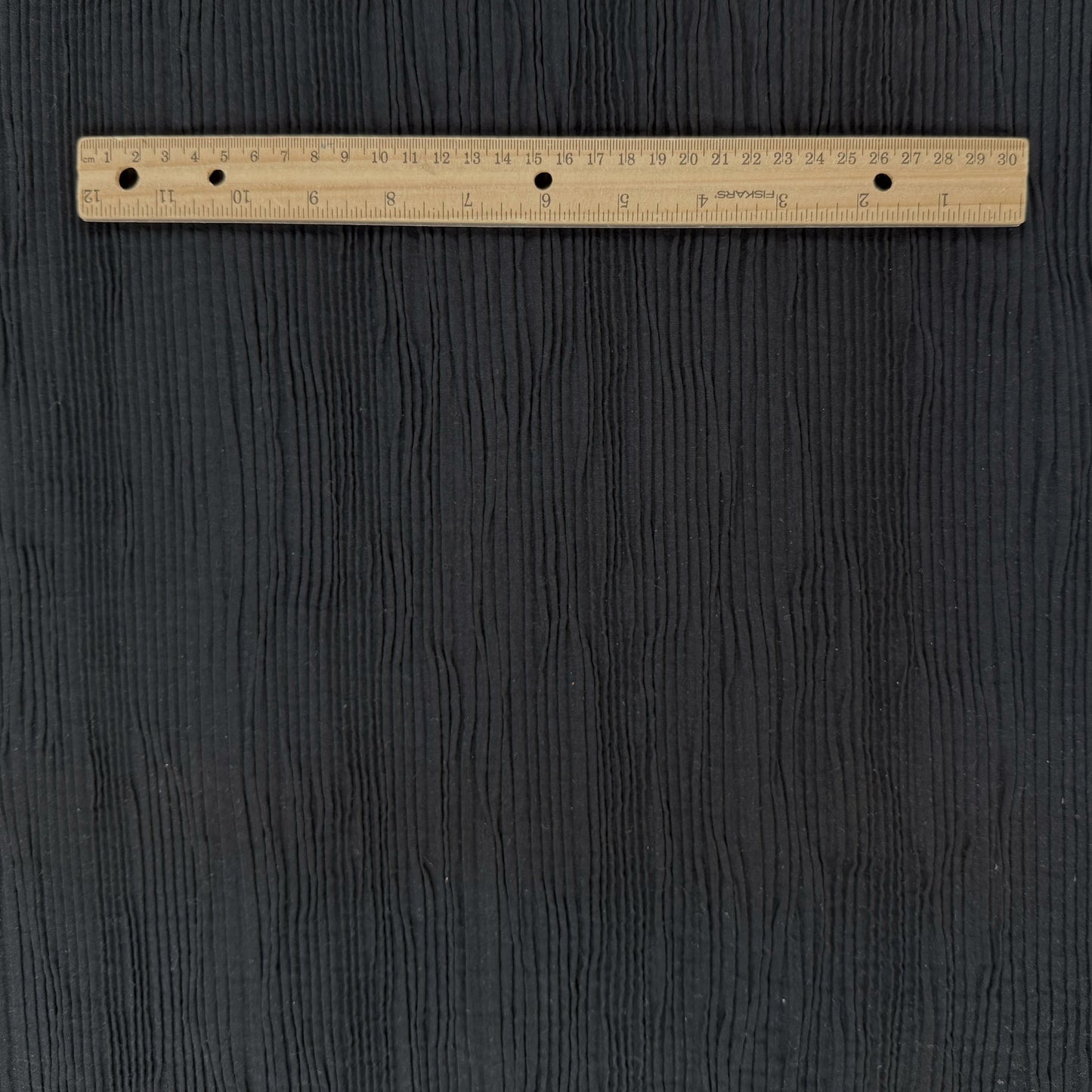 Cotton/Viscose Plisse Crepe - Black - Film Studio Deadstock