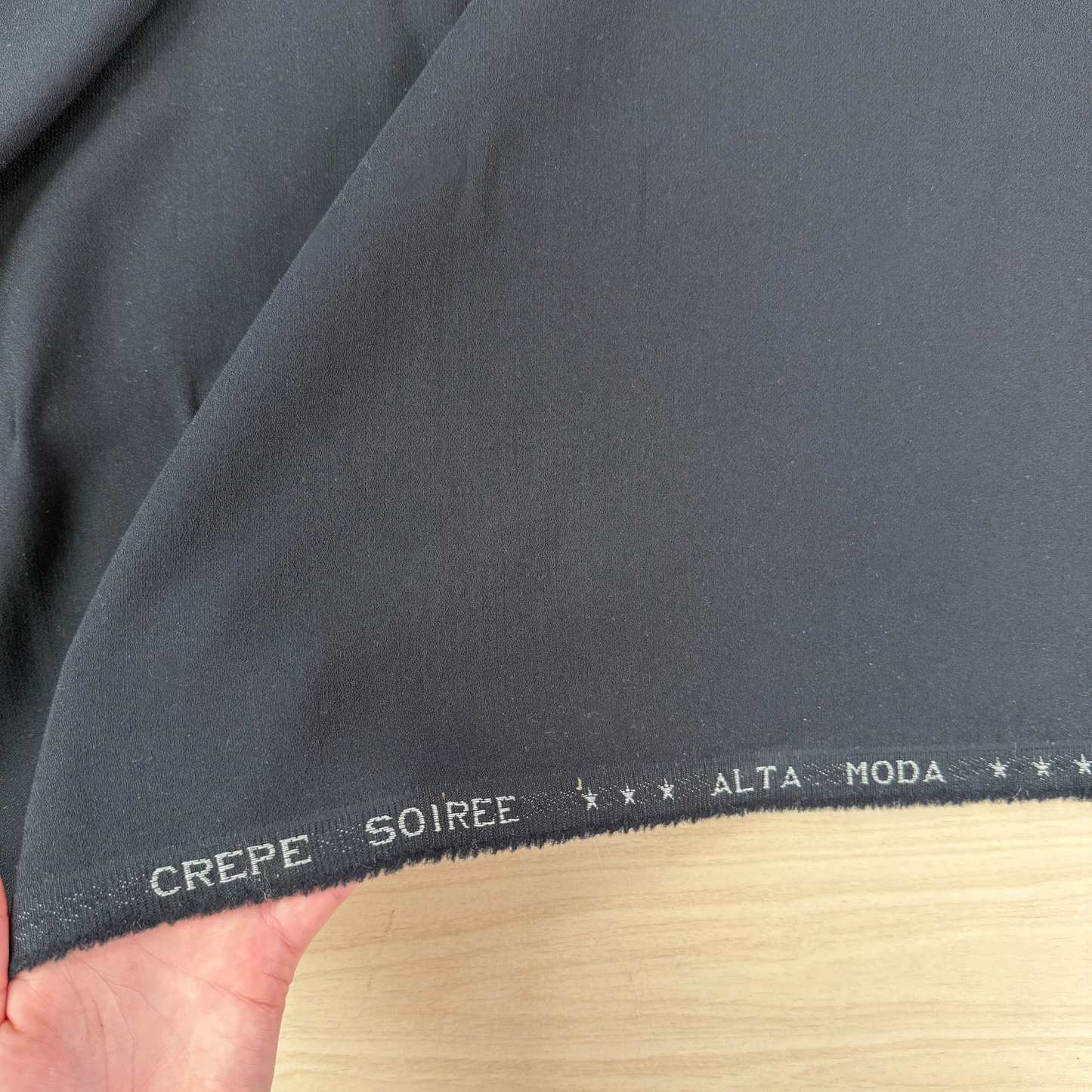 Wool Acetate Crepe Soiree - Black - Film Studio Deadstock