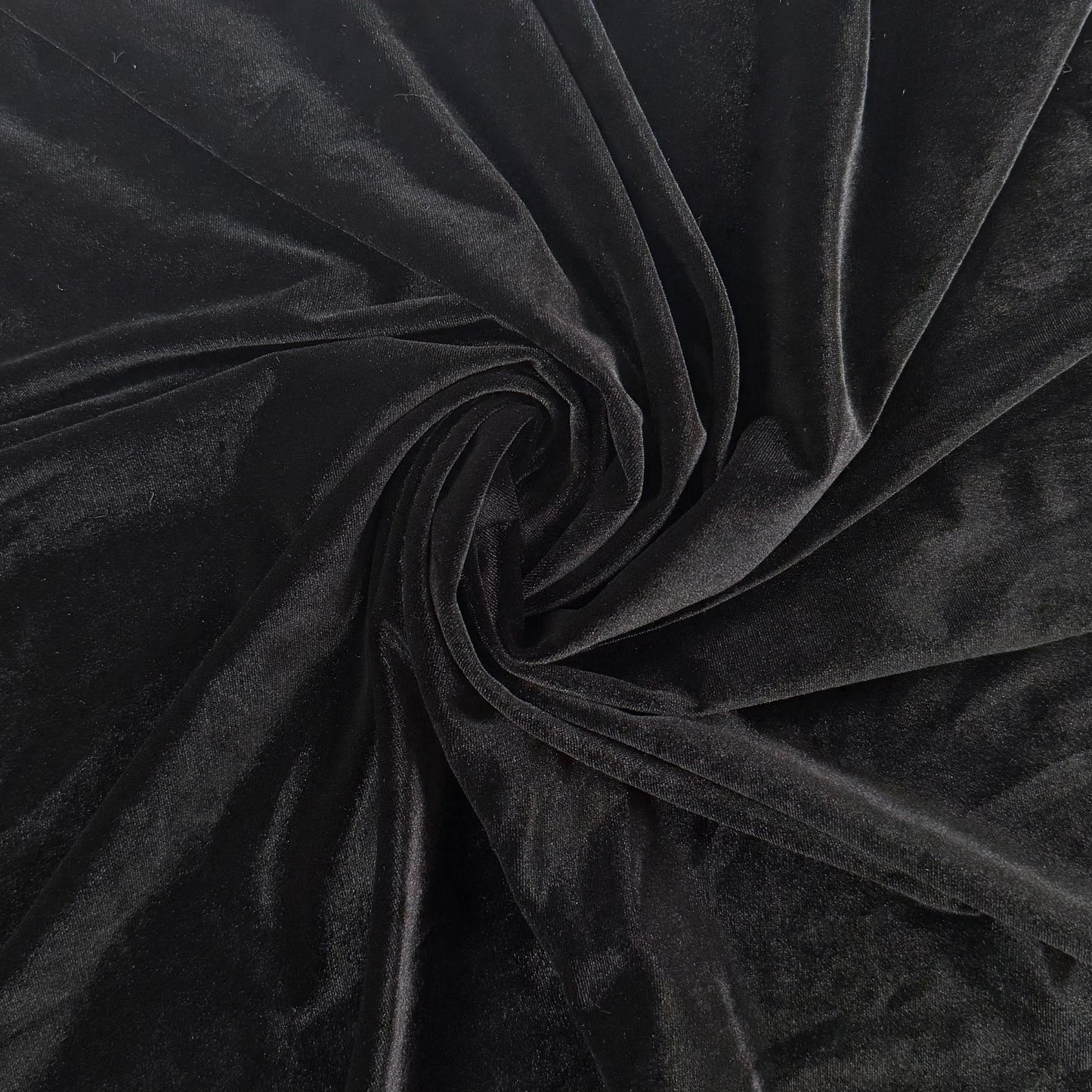 Soft Plush Stretch Velvet Knit - Polyester - Black - Film Studio Deadstock