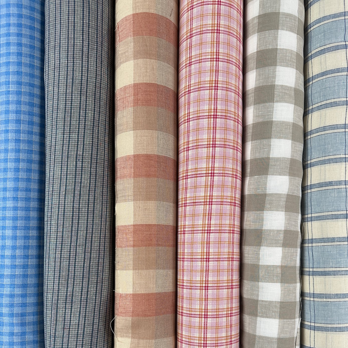 Yarn Dyed 100% Linen Plaid - Red and Cream Check - 59"