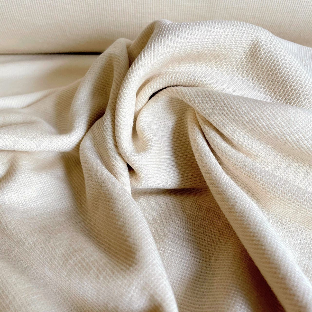 TENCEL™ Lyocell Organic Cotton 2x2 Ribbed Knit - Vanilla - Natural/Cream