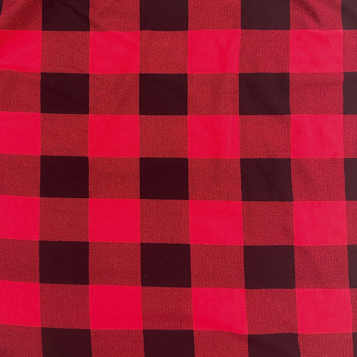 12" Remnant - Bamboo Jersey - Red Buffalo Plaid