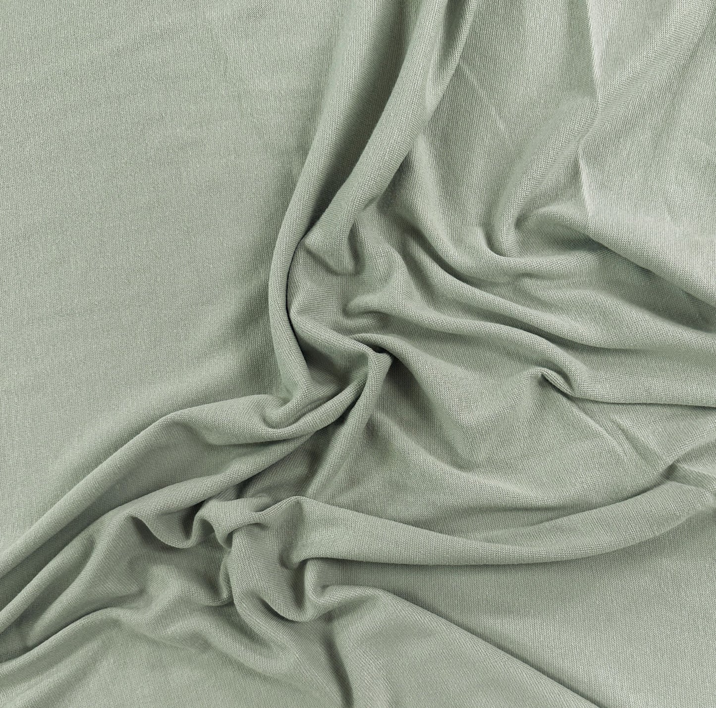20" Remnant - Bamboo Cotton 1x1 Rib Knit Fabric - Sage