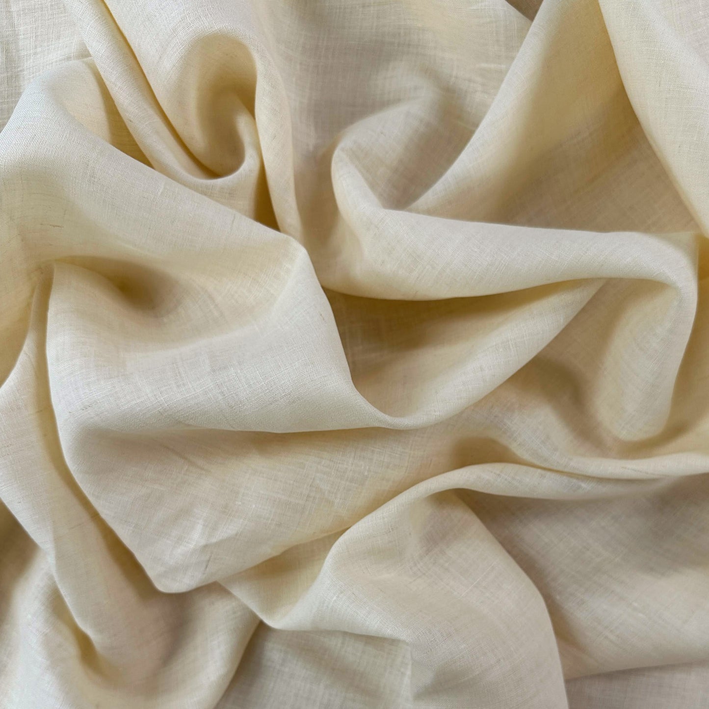 Pale Butter Yellow - Linen Fabric - Film Studio Deadstock