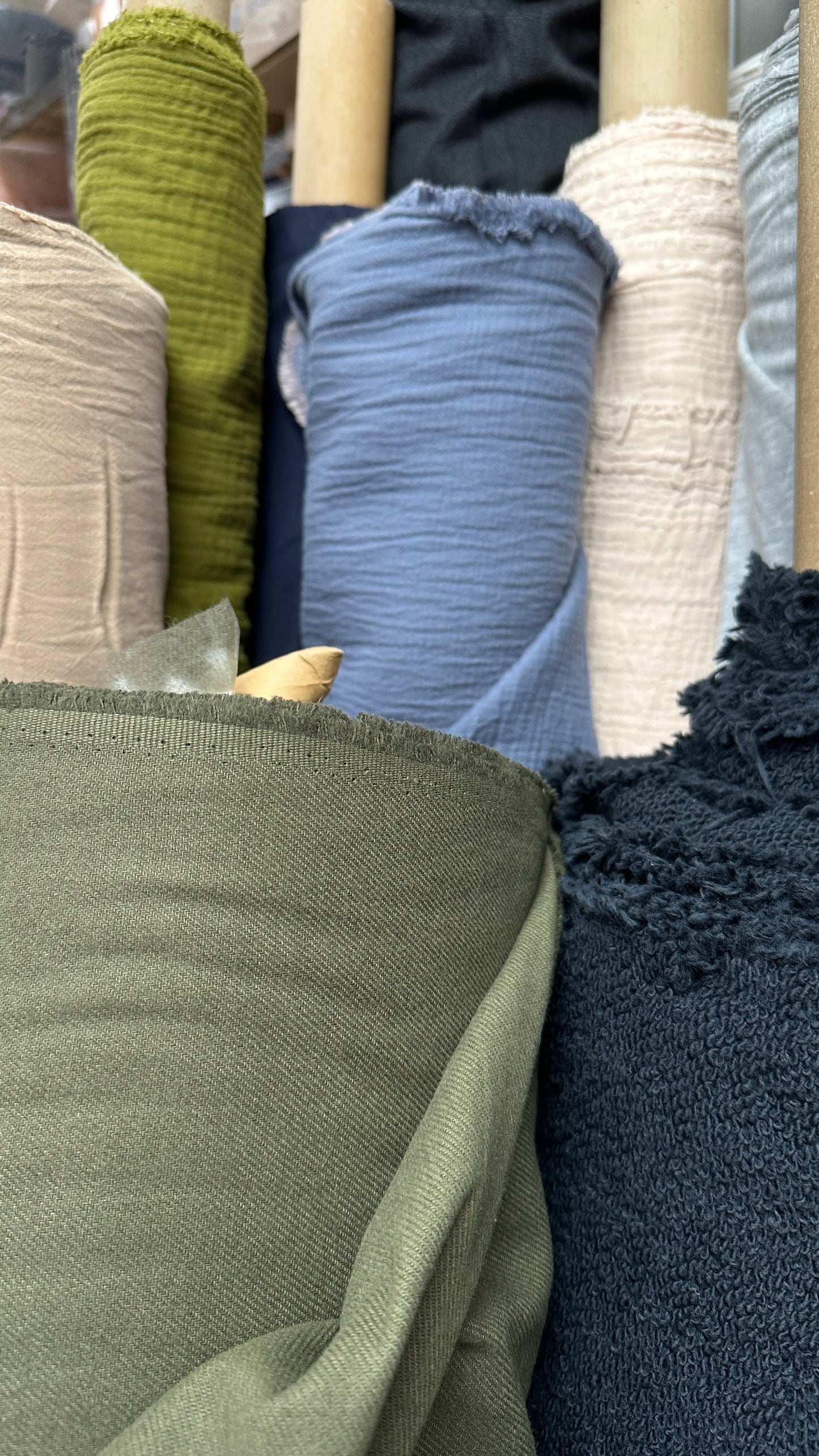 Linen Blend Stretch Woven - Black - Local Deadstock