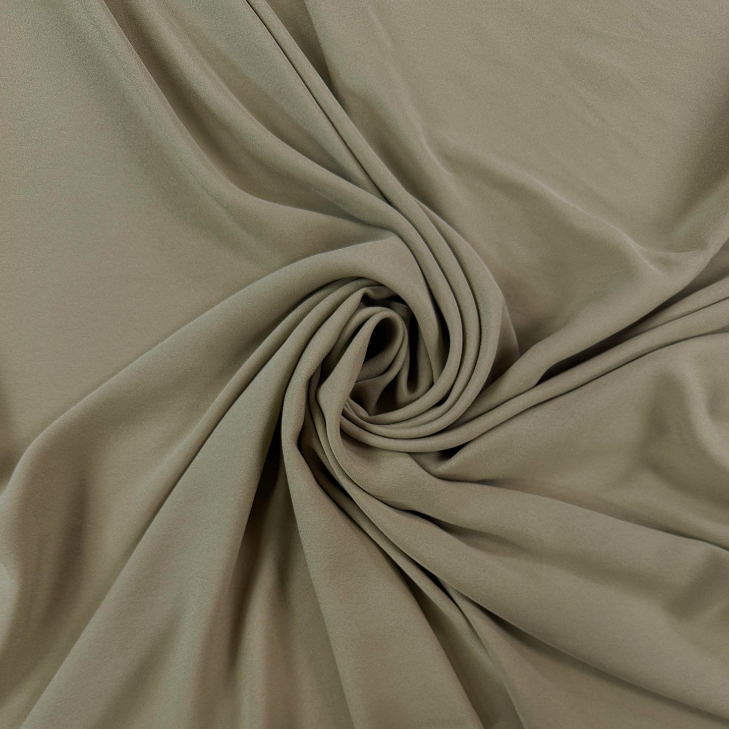 15" Remnant - Wool / Silk Crepe - Khaki - Designer Deadstock