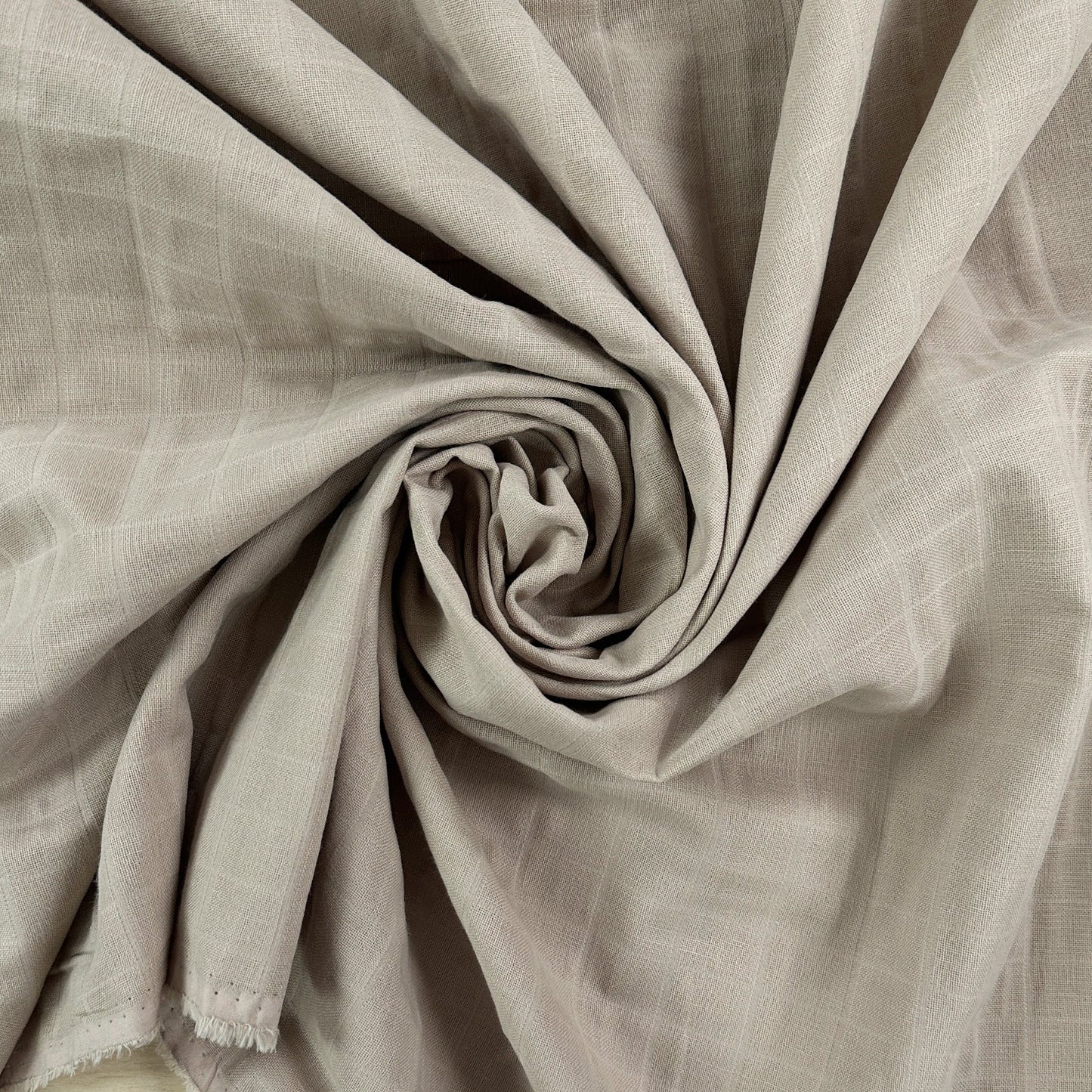 Organic Cotton Checked Double Gauze - Fawn