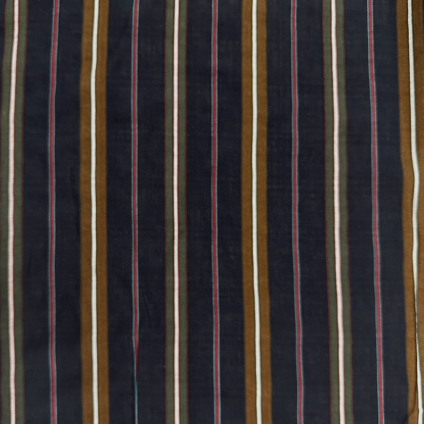 Navy Verona Stripe - Rayon Cotton Voile