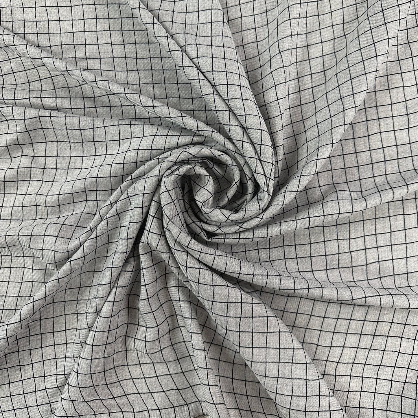 Grey - Viscose Check Print