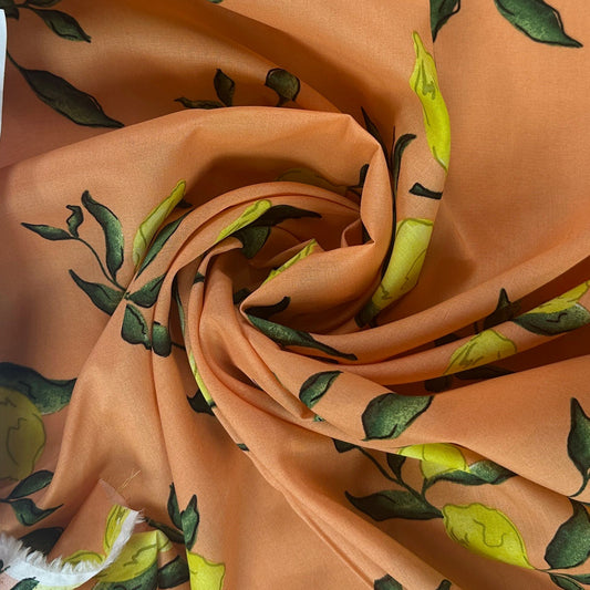 Lemons - Mandarin - Cotton Voile