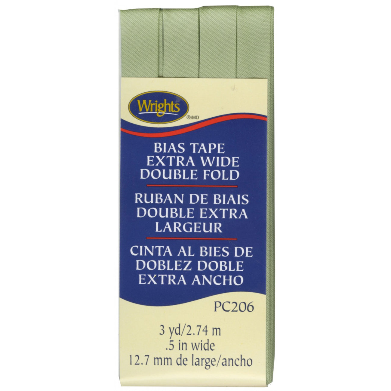 Wrights Bias Tape Extra Wide Double Fold 13mm x 2.75M Seagreen #104