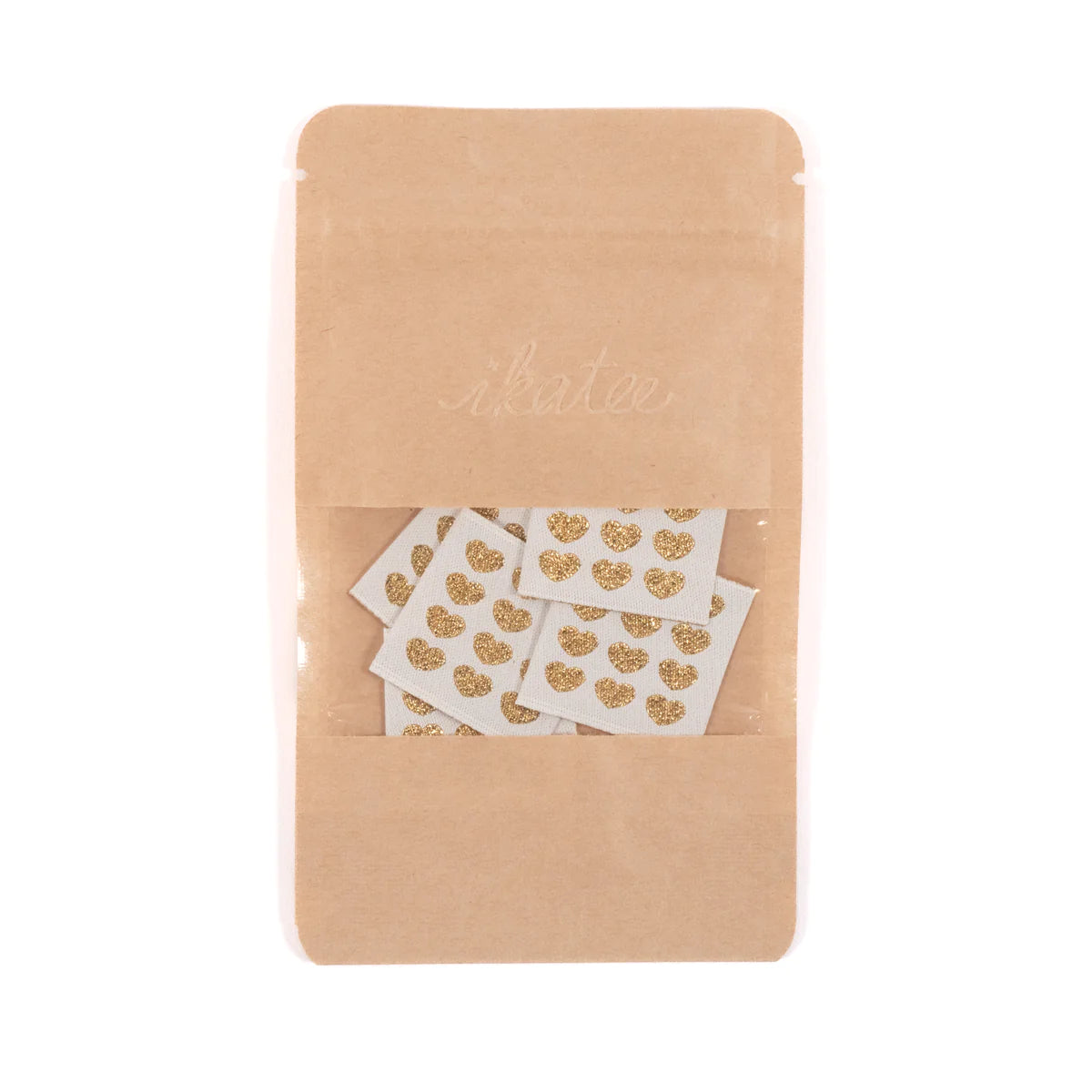 Woven Labels ©ikatee - Coeurs dorés - x5