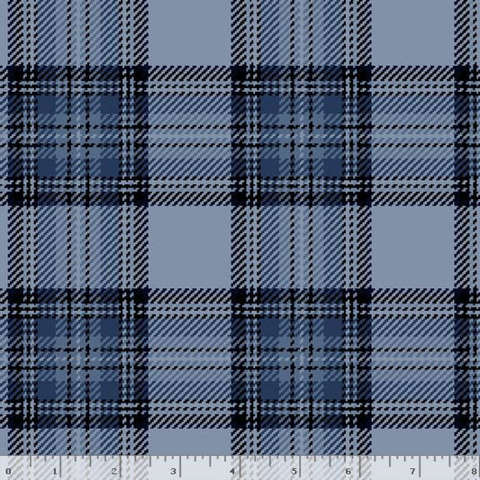 21" Remnant - Yarn Dyed Soft Focus Flannel - Blue