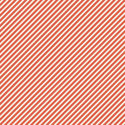 Bias Stripe -  Lava  - Cotton Fabric