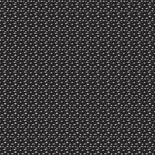 Minnows - Black - Reef Life by Wee Gallery - Cotton Fabric