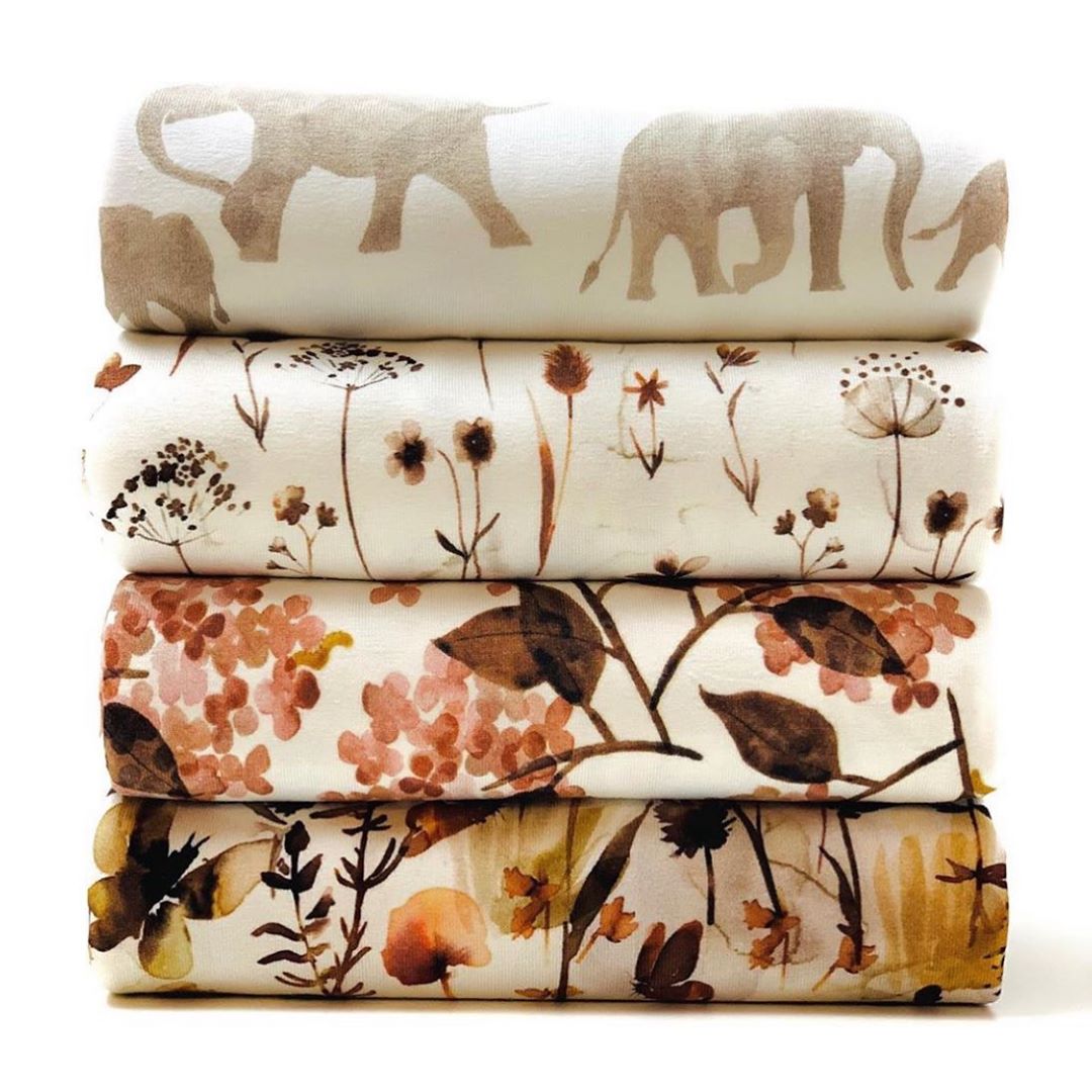 Elephants Cotton Jersey Knit