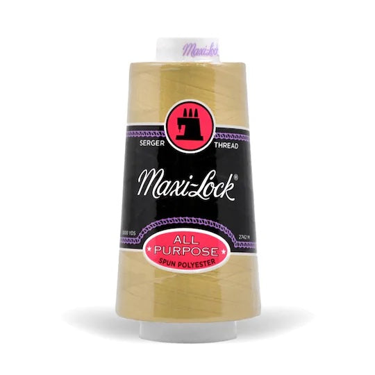 Maxi-lock All Purpose Polyester 50wt Serger Thread - 3000 yards each - Straw Gold