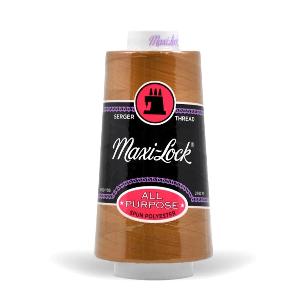Maxi-lock All Purpose Polyester 50wt Serger Thread - 3000 yards each - Blue Jean Gold