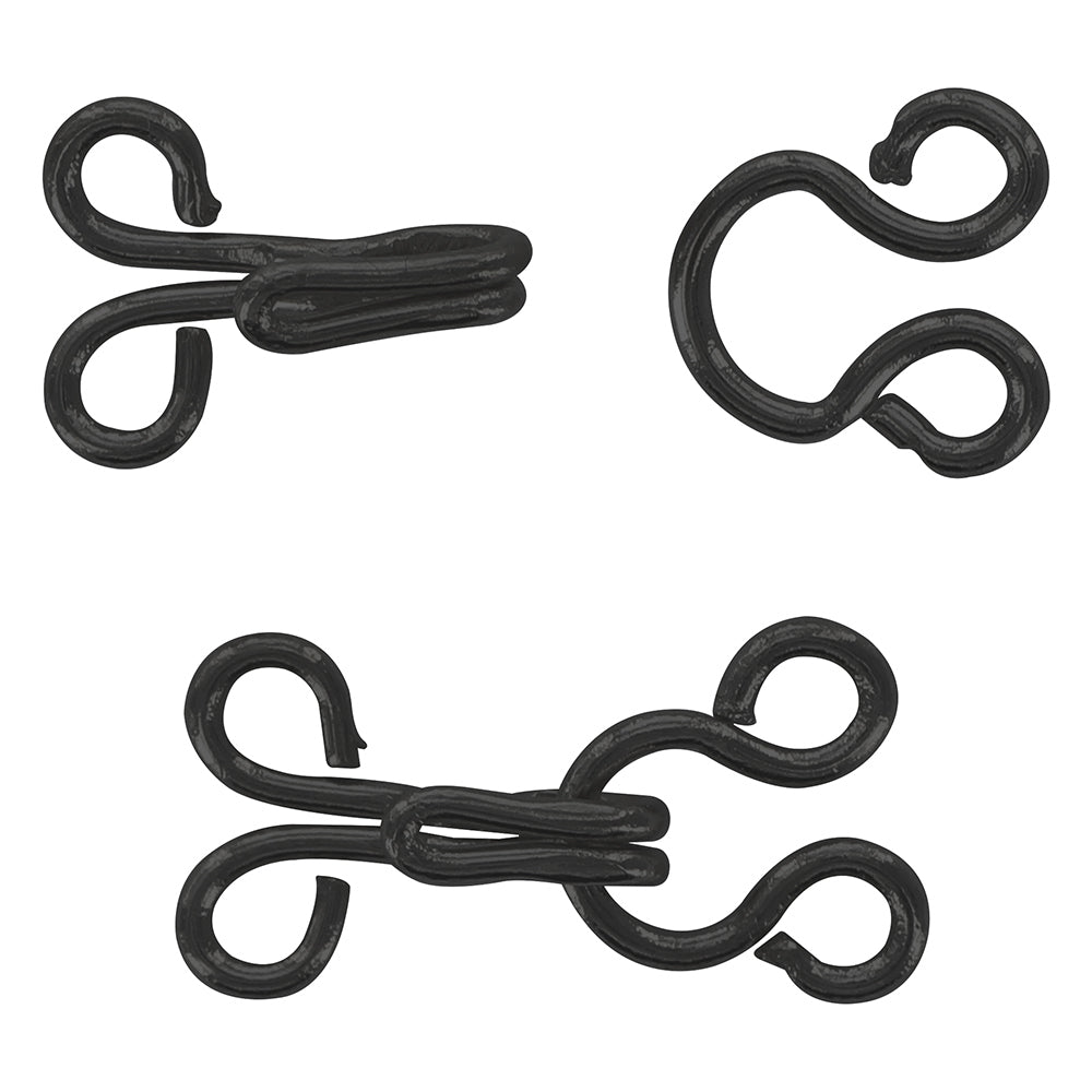 Hooks & Eyes Black - size 1 - 14 sets