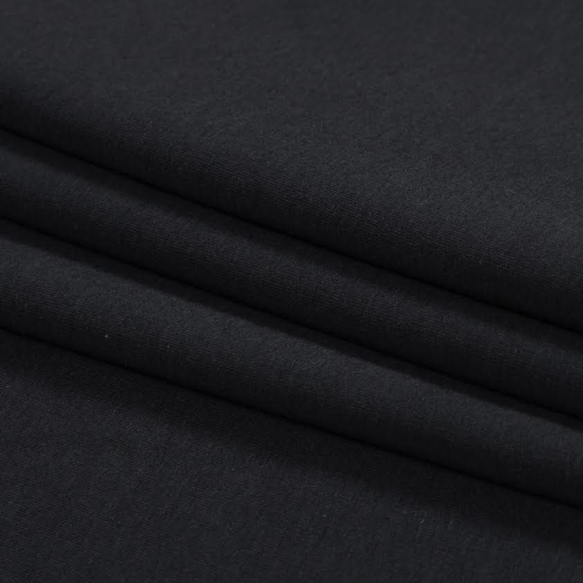 TENCEL™ Lyocell Organic Cotton Brushed Stretch Sweatshirt Fleece - Black