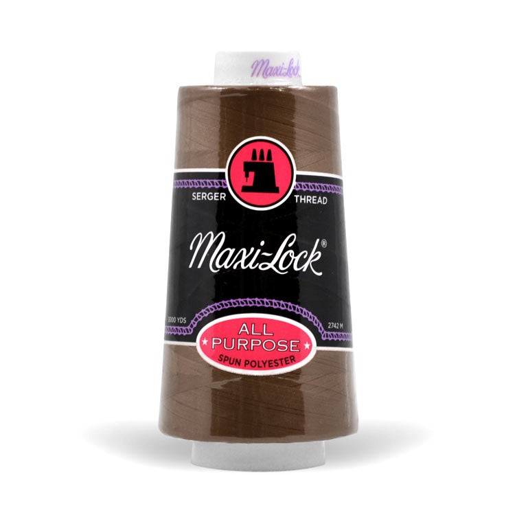 Maxi-lock All Purpose Polyester 50wt Serger Thread - 3000 yards each - Brown
