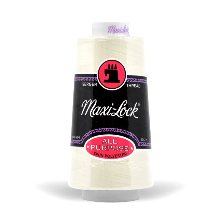 Maxi-lock All Purpose Polyester 50wt Serger Thread - 3000 yards each - Eggshell
