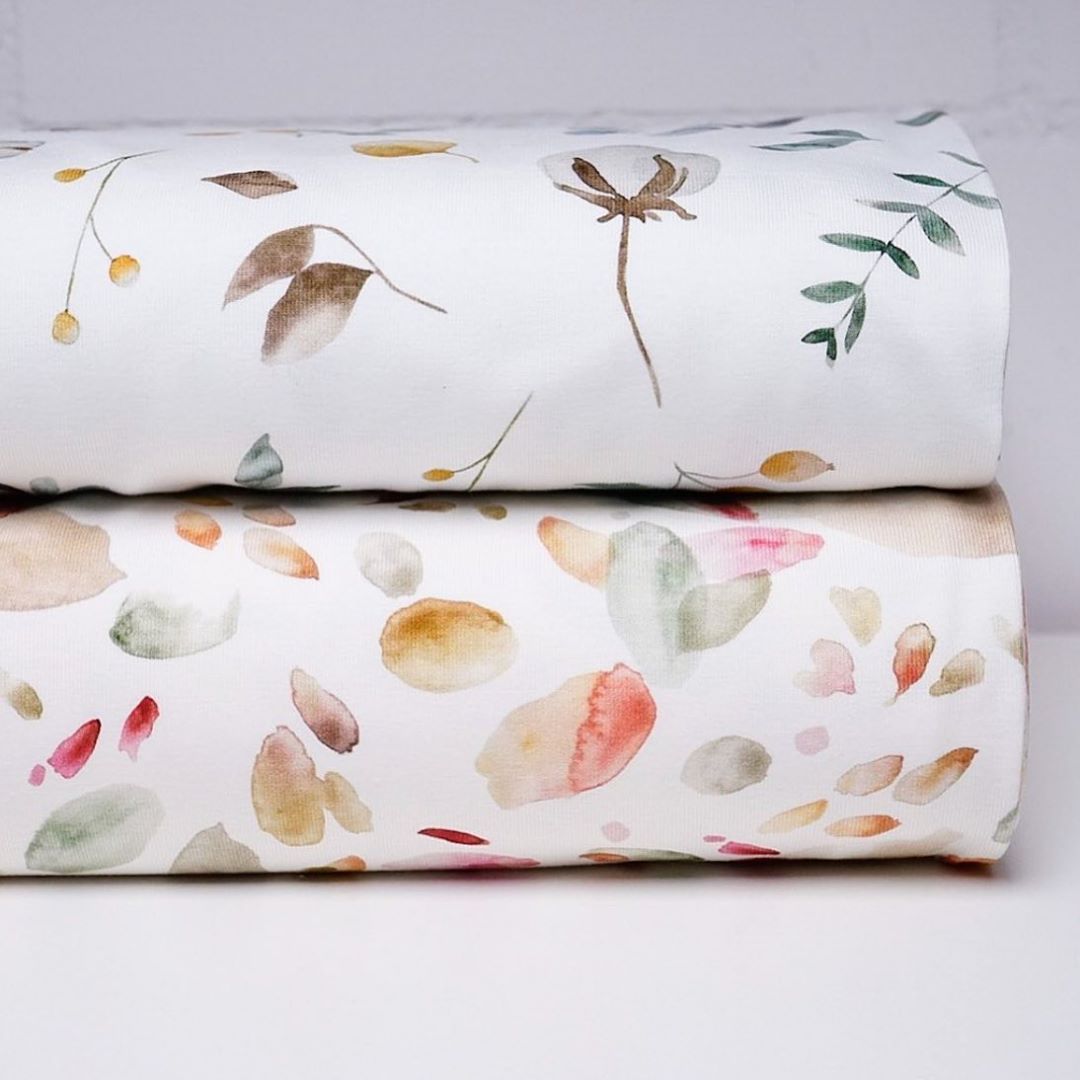 Abstract Leaves - Cotton Jersey Knit