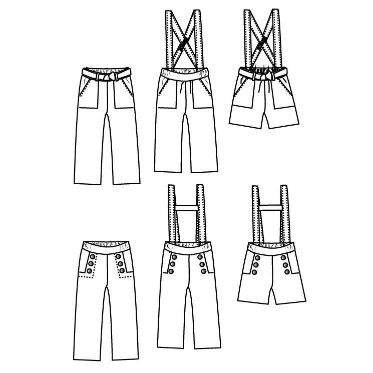 Ikatee - AVANA pants or shortpants- 3-12 years - Paper Sewing Pattern