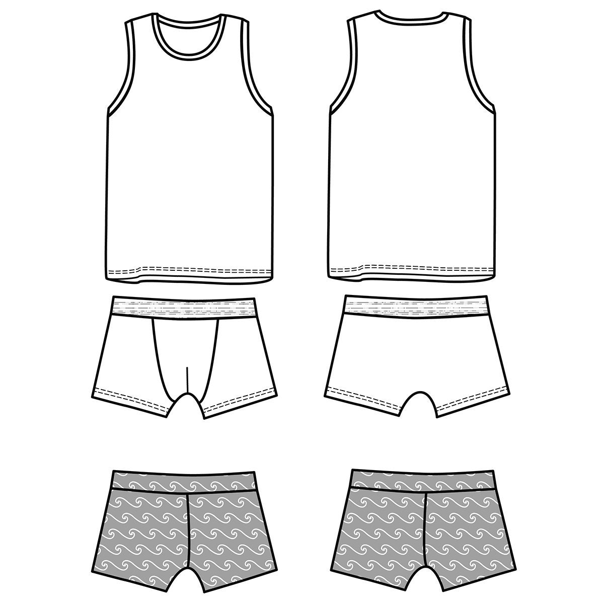 Ikatee - SEBASTIEN Underwear set + Swimsuit - Kids 3-12Y - Paper Sewing Pattern