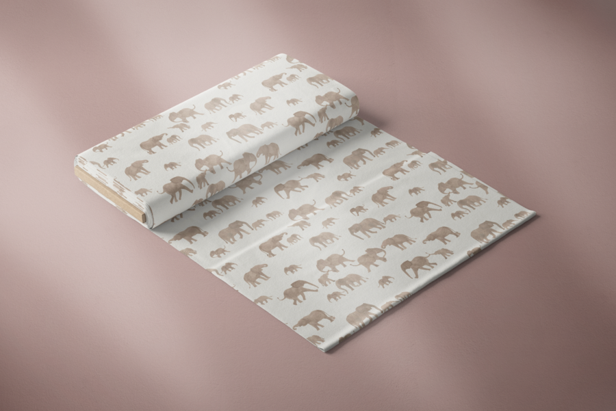 Elephants Cotton Jersey Knit