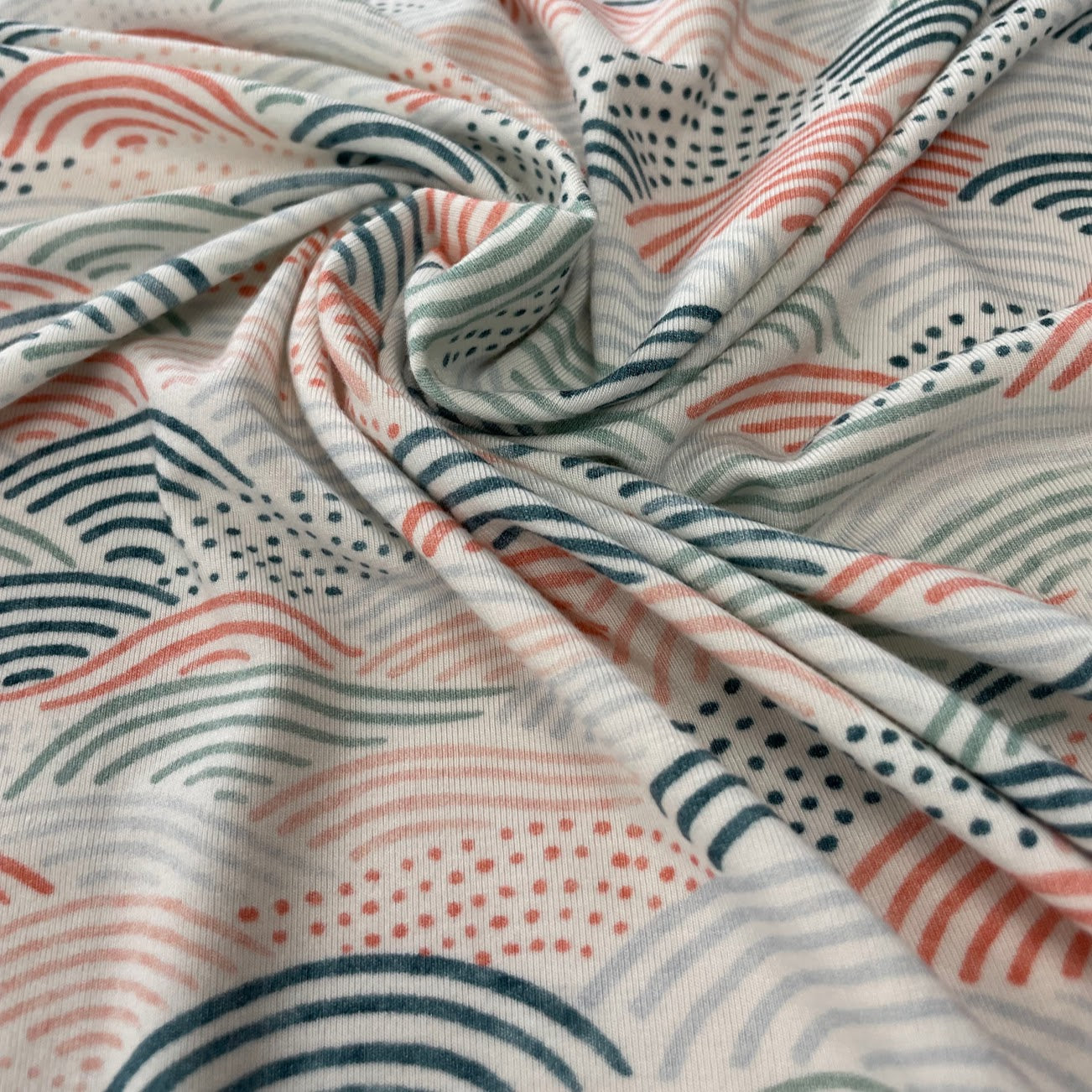 Bamboo Stretch Jersey Knit - Summer Breeze Print - Deadstock - 250gsm