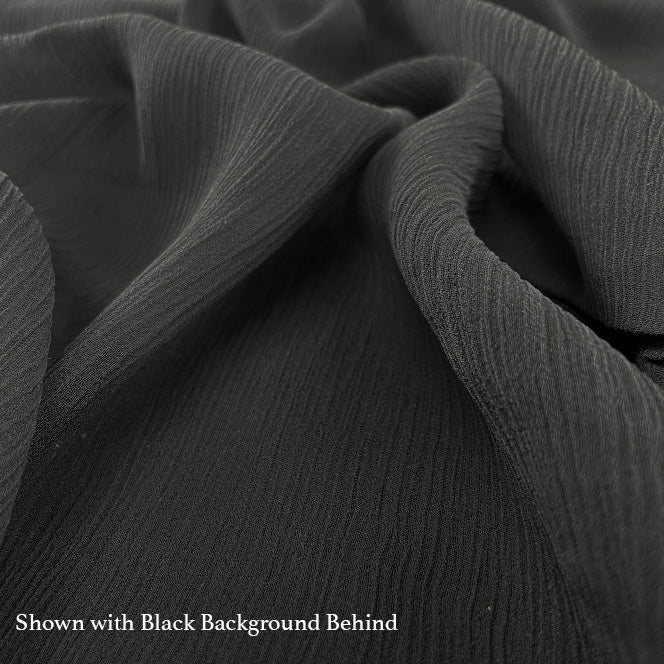 Silk Crinkle Chiffon - Black - 8 Momme