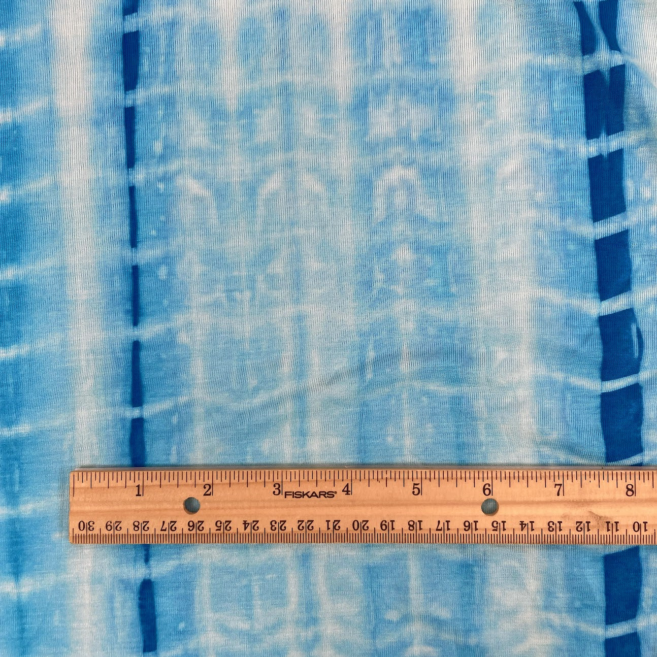 12" Remnant - Bamboo Stretch Jersey Knit - Mykenos Shibori - Deadstock - 250gsm