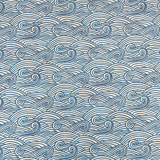 Swim Knit - UPF 50 - Blue Waves - Deadstock - 250gsm - Recycled Polyester