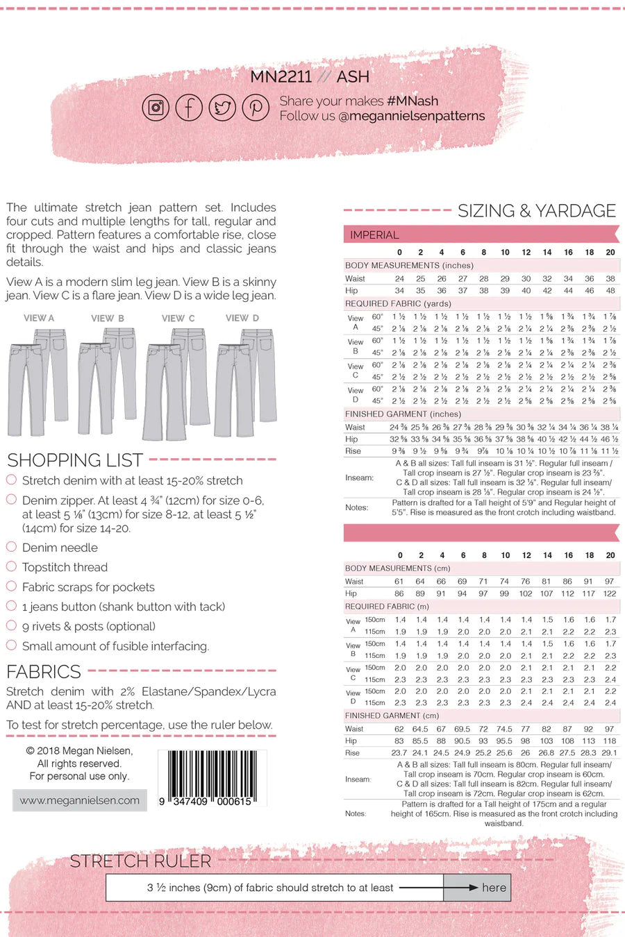 Ash Jeans (4 in 1!) pattern