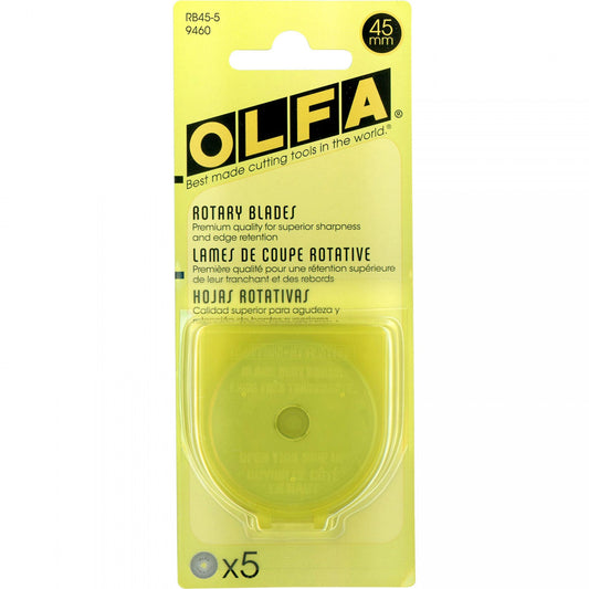 Olfa - 45mm Tungsten Tool Steel Rotary Blades - 5 pack
