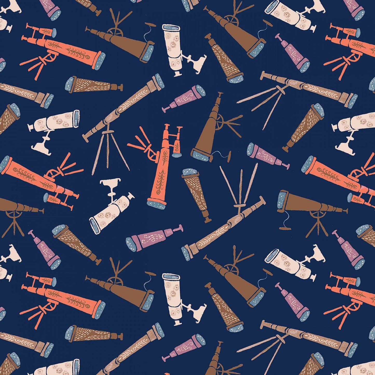 12" Remnant - Telescopes - Atomic - Blueberry - Cotton Fabric