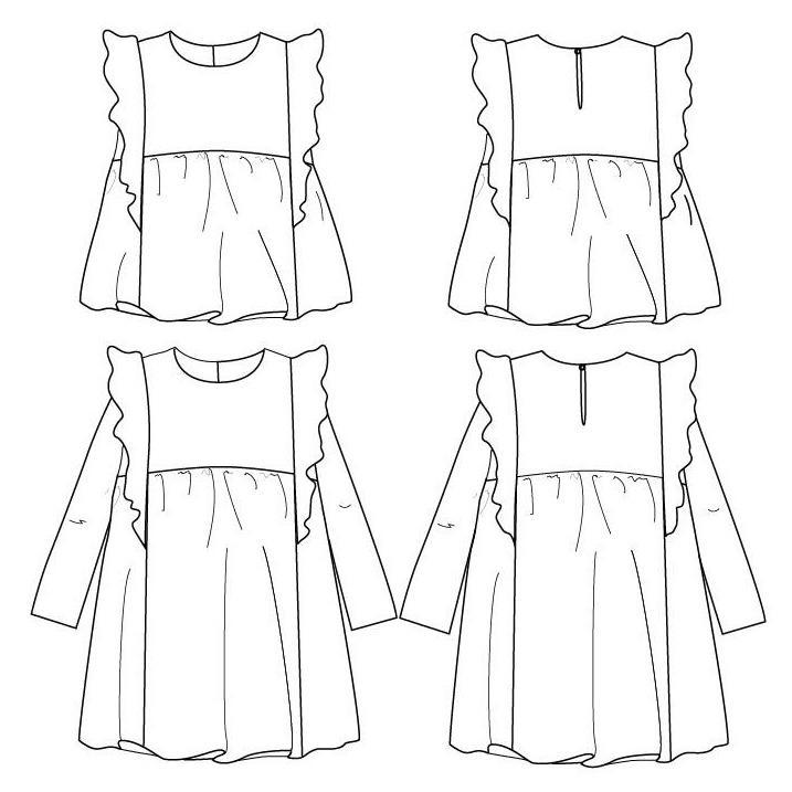 Ikatee - STELLA Blouse & Dress - Girl 3/12 - Paper Sewing Pattern