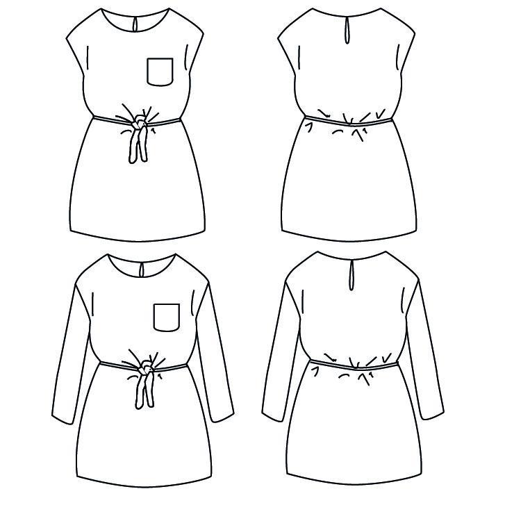 Ikatee - CORFOU Dress - 3 - 12 Years - Paper Sewing Pattern