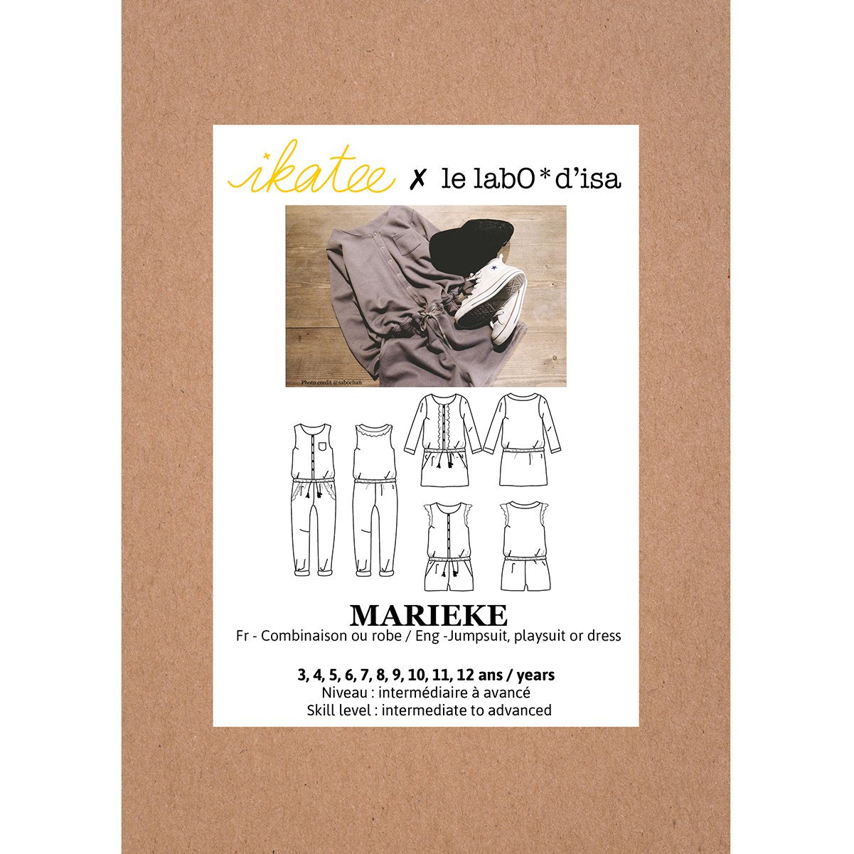 Ikatee - MARIEKE Jumpsuit, playsuit & dress - Kids 3/12 - Paper Sewing Pattern