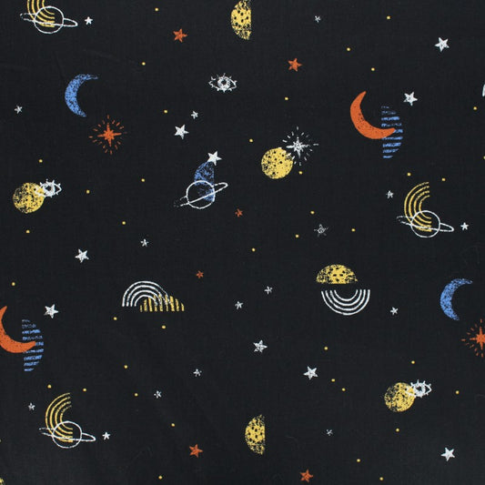 29" Remnant - Galaxy - Black - Organic Cotton Poplin