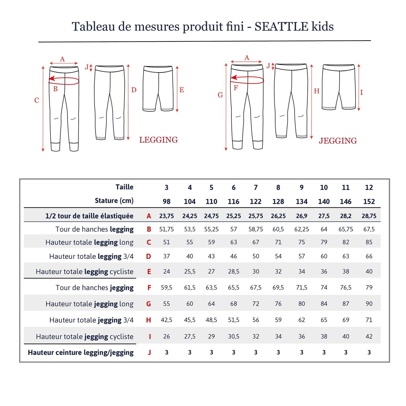 Ikatee - SEATTLE Kids Legging Jegging - 3-12Y - Paper Sewing Pattern
