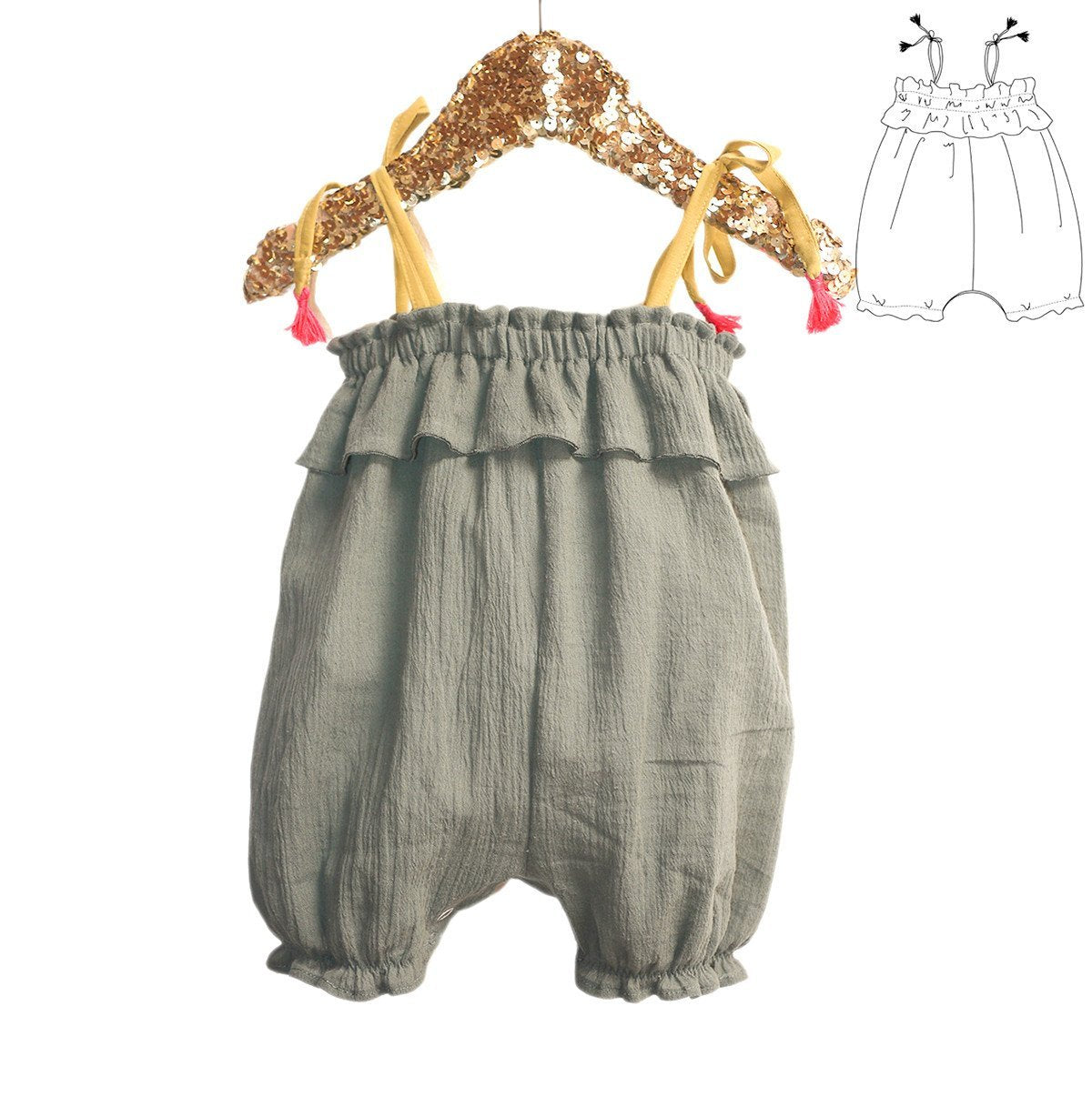 Ikatee - VOLANTIS Romper - Babies 1-24 months - Paper Sewing Pattern